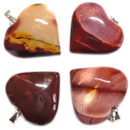 Pendentif Coeur en Jaspe Mokaïte