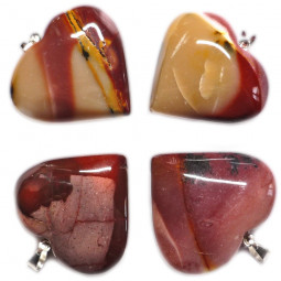 Pendentif Coeur en Jaspe Mokaïte