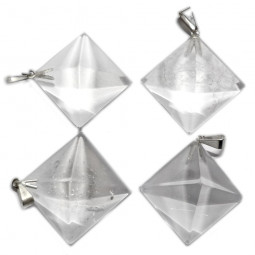 Pendentif Pyramide en Cristal de Roche