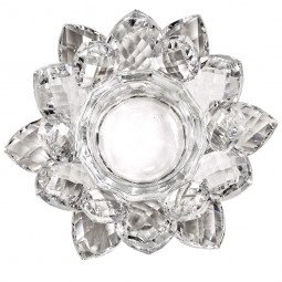 Bougeoir Fleur de Lotus en Cristal - 110 mm