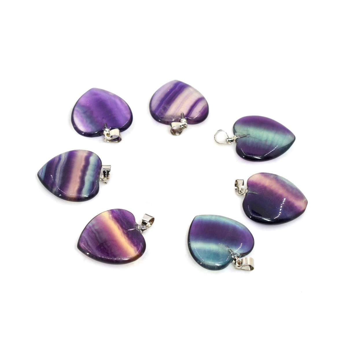 Pendentif Coeur en Fluorite