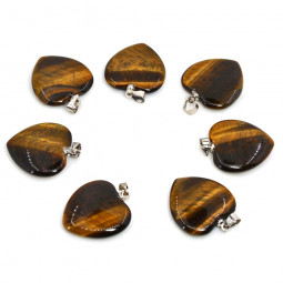 Pendentif Coeur en Oeil de Tigre