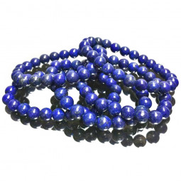 Bracelet Boules en Lapis-Lazuli Vibrations Cristallines