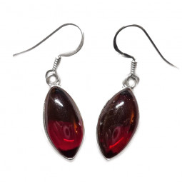 Boucles d'Oreilles en Grenat & Argent