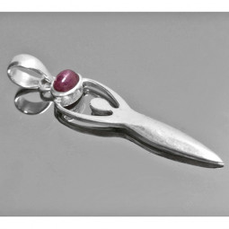 Pendentif Déesse en Argent et Rubis Vibrations Cristallines