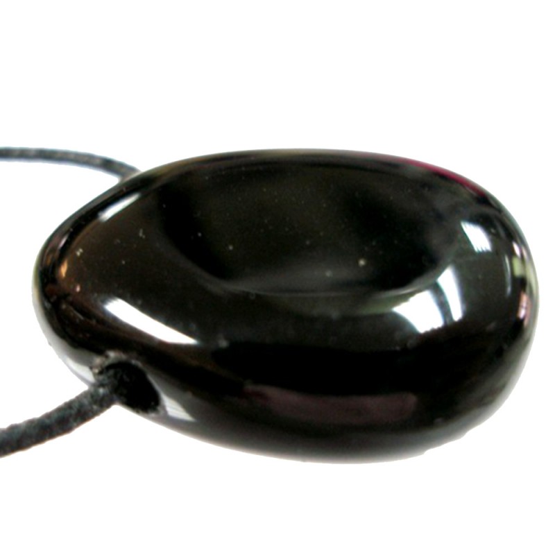 Pendentif Percé en Obsidienne Noire Vibrations Cristallines