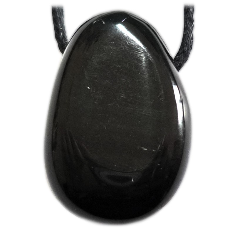 Pendentif Percé en Obsidienne Noire Vibrations Cristallines