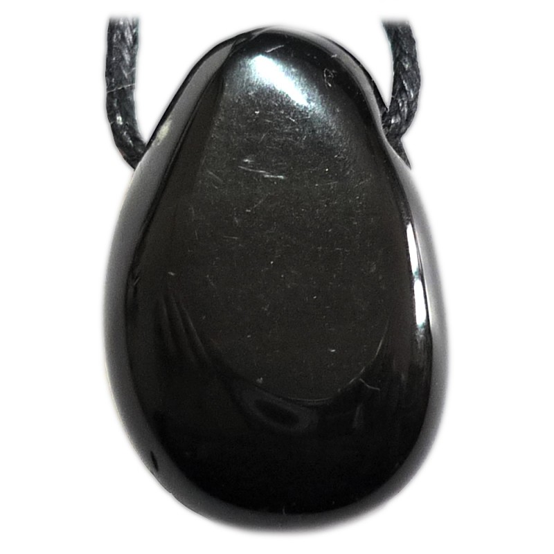 Pendentif Percé en Obsidienne Noire Vibrations Cristallines