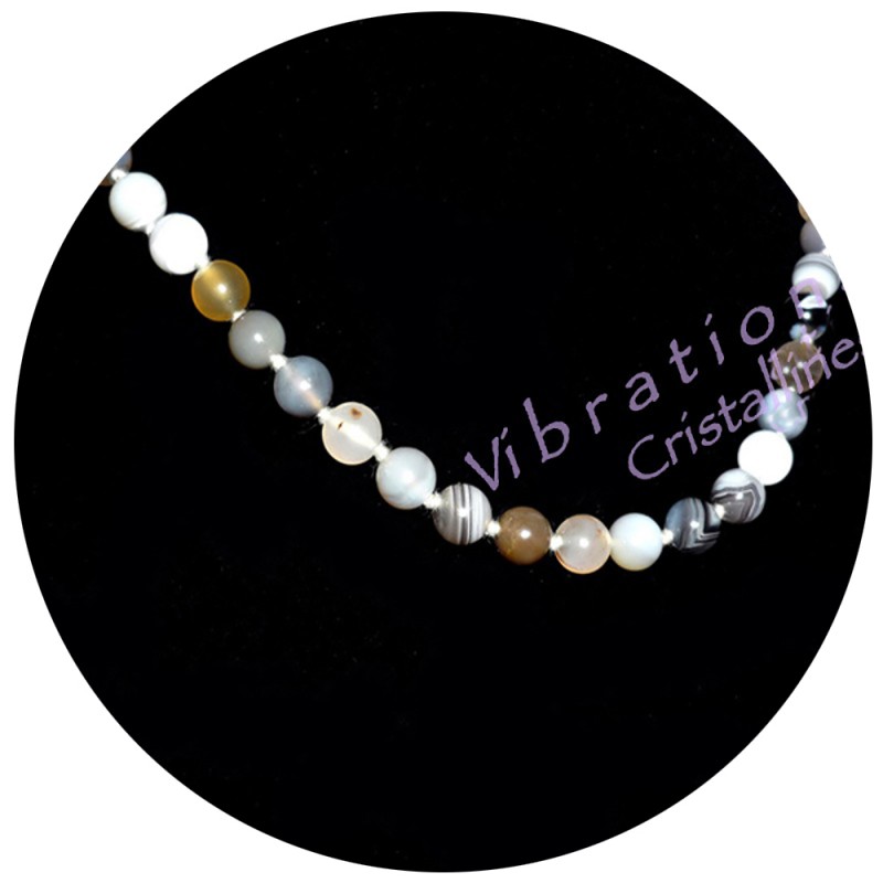 Collier Boules en Agate Boules de 6 ou 8mm