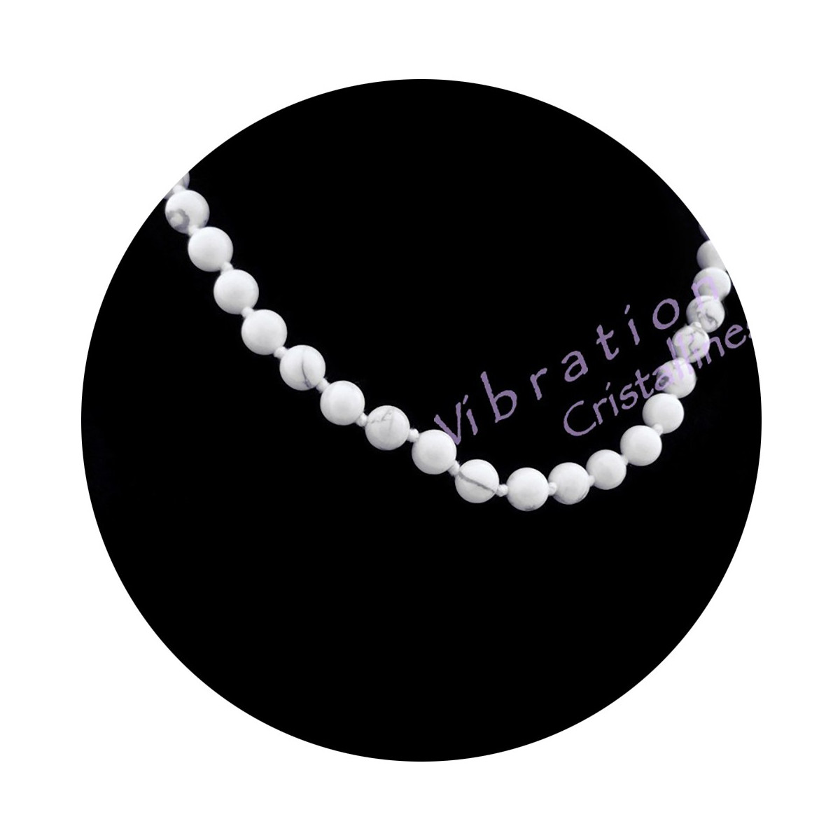 Collier en Howlite - Boules  de 8mm