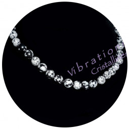 Collier Boules en Obsidienne Neige