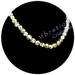 Collier en Jaspe Dalmatien - Boules de 8mm