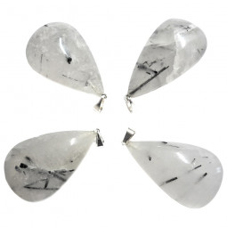 Pendentif Goutte en Quartz Tourmaline