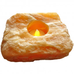 Photophore en Calcite Orange