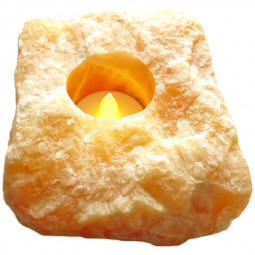 Photophore en Calcite Orange