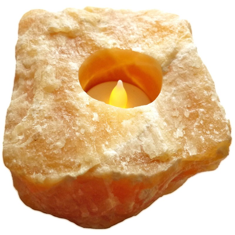 Photophore en Calcite Orange