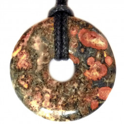 Pendentif en Jaspe Léopard Forme Donut