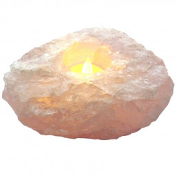 Photophore en Quartz Rose