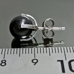Boucles d'Oreilles en Shungite & Argent - 8mm