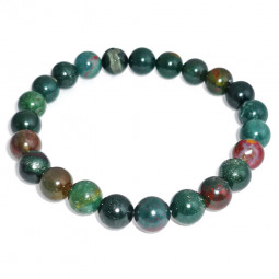 Bracelet Boules en Jaspe Héliotrope