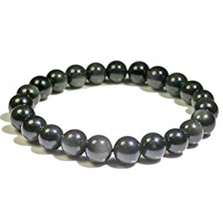 Bracelet Boules en Obsidienne Oeil Céleste