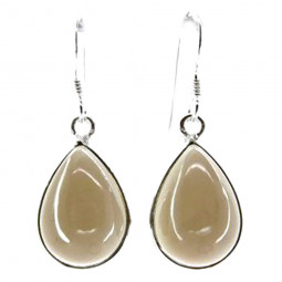 Boucles d'Oreilles en Quartz Fumé & Argent