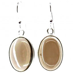 Boucles d'Oreilles en Quartz Fumé & Argent