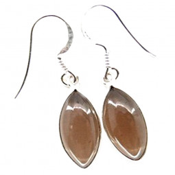 Boucles d'Oreilles en Quartz Fumé & Argent