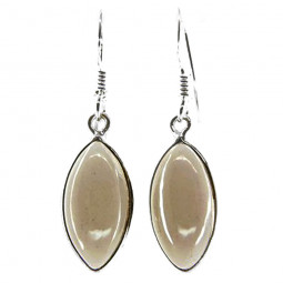 Boucles d'Oreilles en Quartz Fumé & Argent