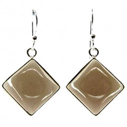 Boucles d'Oreilles en Quartz Fumé & Argent