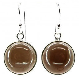 Boucles d'Oreilles en Quartz Fumé & Argent