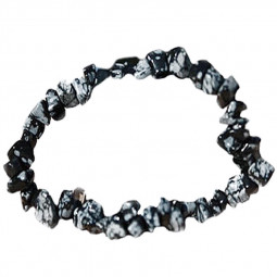 Bracelet en Obsidienne Neige de Style Baroque