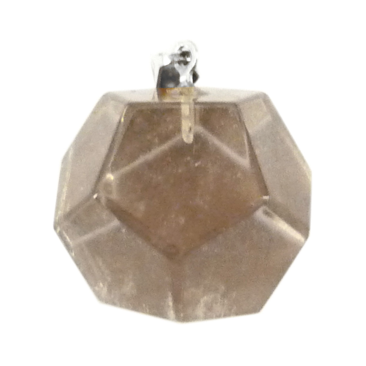 Pendentif Dodécaèdre en Quartz Fumé