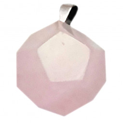 Pendentif Dodécaèdre en Quartz Rose