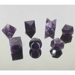 5 Solides de Platon en Améthyste