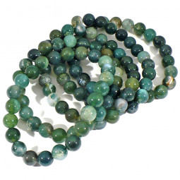 Bracelet Boules en Agate Mousse