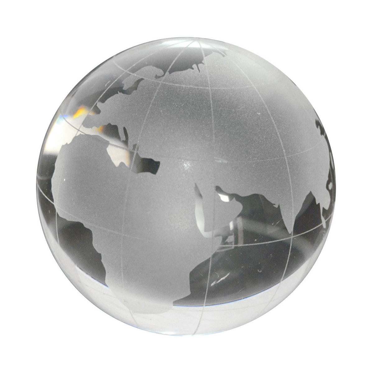 FAGINEY Ronde Terre Globe Carte du Monde Cristal Boule de Verre