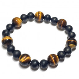 Bracelet en Shungite & Oeil de Tigre