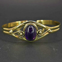 Bracelet Améthyste & Bronze - 15x20 mm