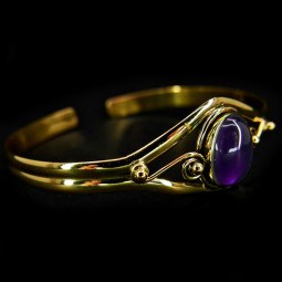 Bracelet Améthyste & Bronze - 15x20 mm