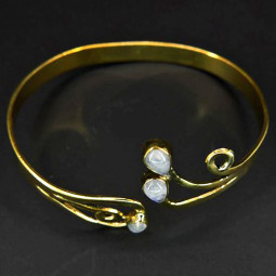 Bracelet Larmes en Bronze & Pierre de Lune