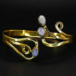 Bracelet Larmes en Bronze & Pierre de Lune