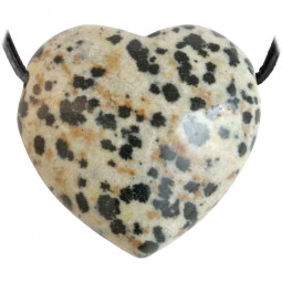 Pendentif Coeur en Jaspe Dalmatien