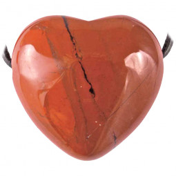 Pendentif Coeur en Jaspe Rouge