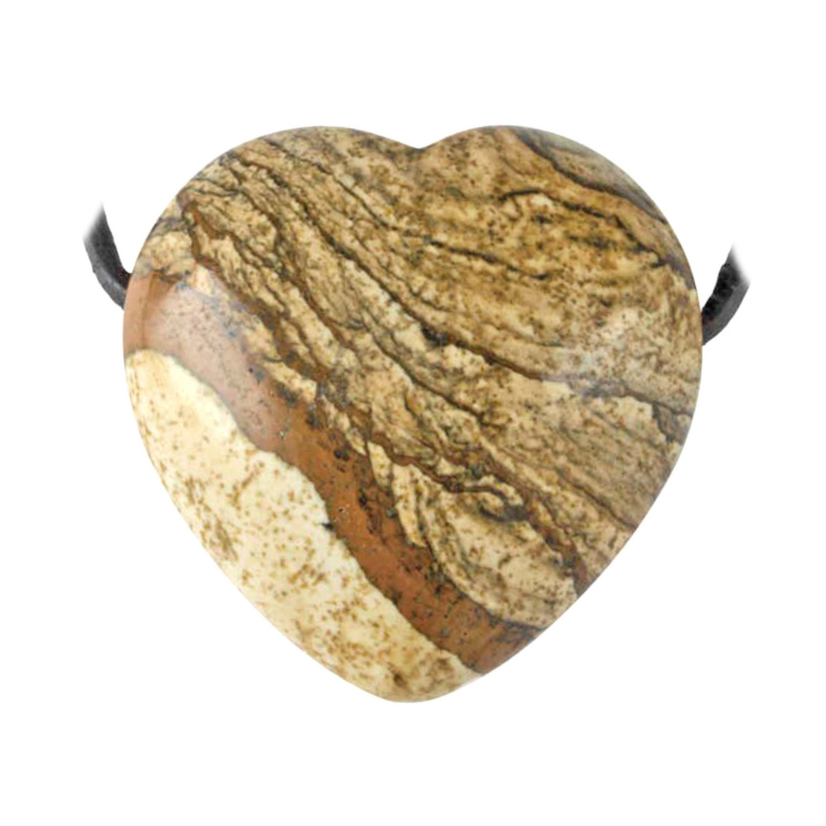 Pendentif Coeur en Jaspe Paysage