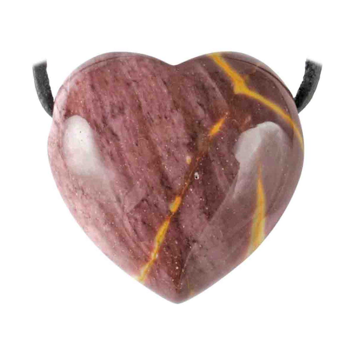 Pendentif Coeur en Jaspe Mokaïte