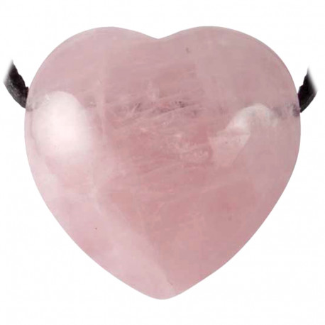Pendentif Percé en forme de Coeur en Quartz Rose