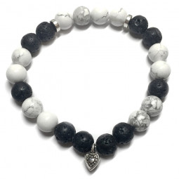 Bracelet Howlite & Basalte