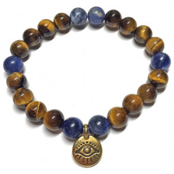 Bracelet en Sodalite & Oeil de Tigre