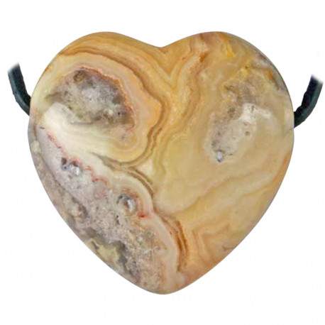 Pendentif Coeur en Agate Crazy Lace